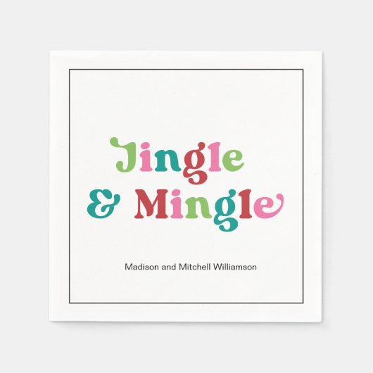 Serviette En Papier Retro Joyeux Noël Fun Fun Fun Noël (Devant)