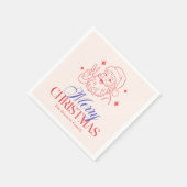 Serviette En Papier Retro Joyeux Noël Père Noël (Coin)