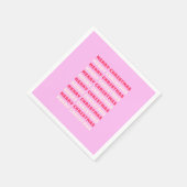 Serviette En Papier Retro Joyeux Noël rose Décor de vacances Preppy (Coin)