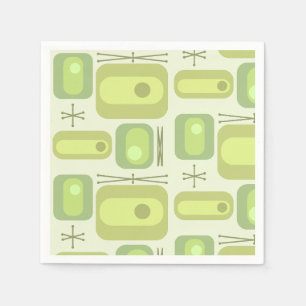 Serviette En Papier Rétro l'âge atomique formes Chartreuse