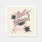 Serviette En Papier Retro Let's Disco Anniversaire Contexte (Devant)