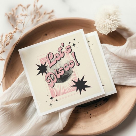 Serviette En Papier Retro Let's Disco Anniversaire Contexte