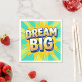 Serviette En Papier Retro lettering dream big text (En situation)