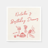 Serviette En Papier Retro Main Drag Fun Anniversaire Milstone Dîner (Devant)