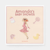 Serviette En Papier Retro Maman Redhead Baby shower Party (Devant)