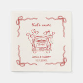 Serviette En Papier Retro Manche Rouge Unique Bow C'est plus (Devant)