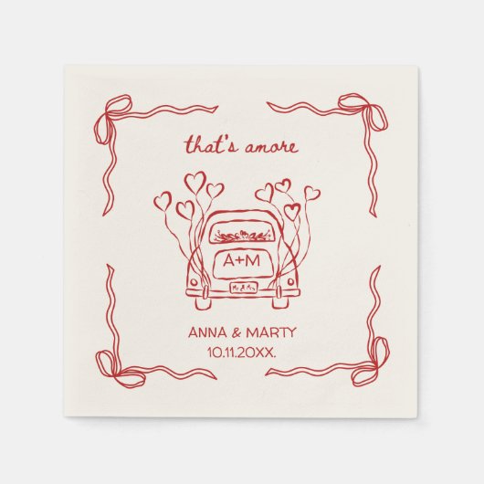 Serviette En Papier Retro Manche Rouge Unique Bow C'est plus (Devant)