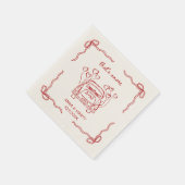 Serviette En Papier Retro Manche Rouge Unique Bow C'est plus (Coin)