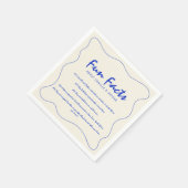 Serviette En Papier Rétro manuscrit Fun Facts Mariage bleu (Coin)
