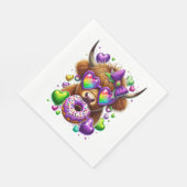 Serviette En Papier Retro Mardi Gras, Vache des Highlands (Coin)