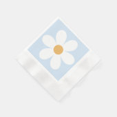Serviette En Papier Retro marguerite boho bleu (Coin)