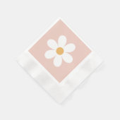 Serviette En Papier Retro marguerite rose bohème (Coin)