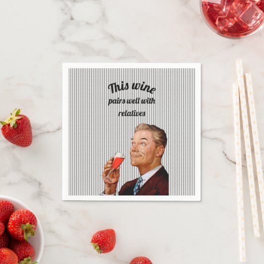 Serviette En Papier Retro Mari Vin Drôle Dit (En situation)