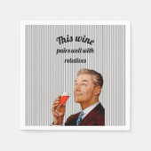 Serviette En Papier Retro Mari Vin Drôle Dit (Devant)