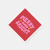 Serviette En Papier Retro Merry et Bright Holiday Design (Coin)