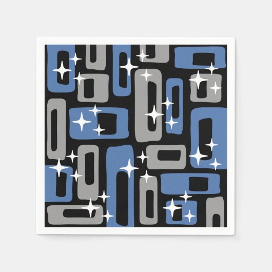 Serviette En Papier Retro Mid-Century Moderne Abstrait (Devant)
