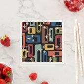 Serviette En Papier Retro Mid-Century Moderne Abstrait (En situation)