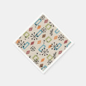 Serviette En Papier Retro Mid-Century moderne Atomique Abstrait Motif (Coin)