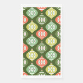 Serviette En Papier Retro Mid Century Rouge & Olive Vert Noël (Devant)