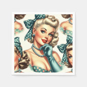 Serviette En Papier Rétro Mignon Pinup Classique (Devant)