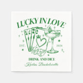Serviette En Papier Retro Modern Cocktail Green Bachelorette Party (Devant)