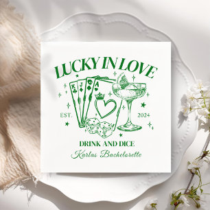 Serviette En Papier Retro Modern Cocktail Green Bachelorette Party