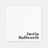 Serviette En Papier Rétro Moderne Nom minimum ou Modèle d'entreprise (Devant)