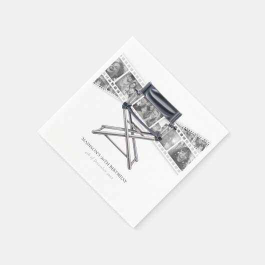 Serviette En Papier Retro Movie Nuit Adulte Anniversaire Personnalisé (Coin)