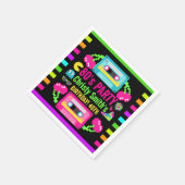 Serviette En Papier Retro Neon 80s fête d'anniversaire (Coin)