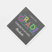 Serviette En Papier Retro Neon Doodles Graduation Party (Coin)