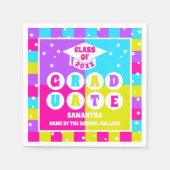 Serviette En Papier Retro Neon Graduation Party (Devant)