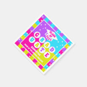 Serviette En Papier Retro Neon Graduation Party (Coin)