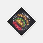 Serviette En Papier Retro Neon Mexican Food Taco Diner personnalisé (Coin)
