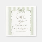 Serviette En Papier Retro Neutral Bow Cafe Bebe Coffee Baby Shower (Devant)