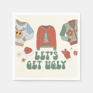 Serviette En Papier Retro Noël Fête de Sweat moche
