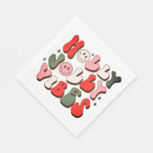 Serviette En Papier Retro Noël Holly Jolly Vibes Vacances tendance (Coin)