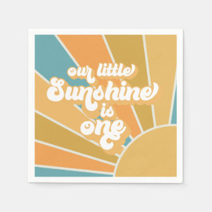 Serviette En Papier Rétro Notre Petit Garçon Soleil Premier Anniversai