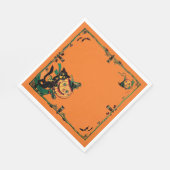 Serviette En Papier Retro Orange Halloween  (Coin)