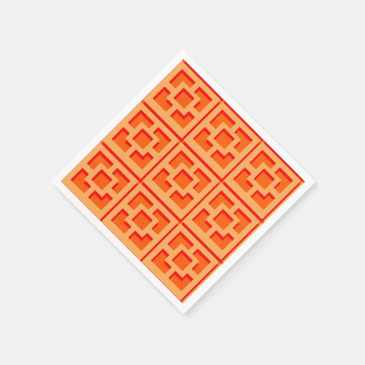 Serviette En Papier Retro Orange Trellis Paper Napkin (Coin)