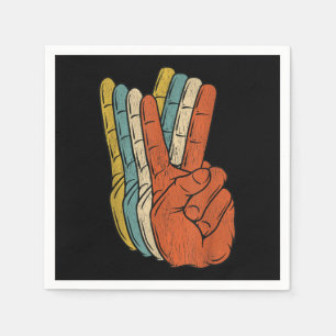 Serviette En Papier Retro Paix Vintage 60's 70's Hippie