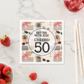 Serviette En Papier Retro Palms Flamants roses fête d'anniversaire (En situation)