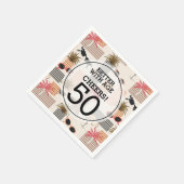 Serviette En Papier Retro Palms Flamants roses fête d'anniversaire (Coin)