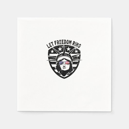 Serviette En Papier Retro Patriotic Let Freedom Ring Juillet 4 (Devant)