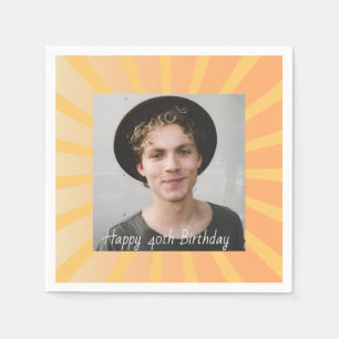 Serviette En Papier Retro Personnalisé 40e anniversaire Photo