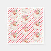 Serviette En Papier Retro Pink Père Noël Oh Quel Amusant (Devant)