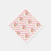 Serviette En Papier Retro Pink Père Noël Oh Quel Amusant (Coin)
