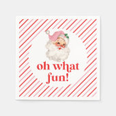 Serviette En Papier Retro Pink Père Noël Oh Quel Amusant (Devant)