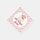 Serviette En Papier Retro Pink Père Noël Oh Quel Amusant (Coin)