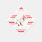 Serviette En Papier Retro Pink Père Noël Oh Quel Amusant (Coin)