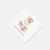Serviette En Papier Retro Pink Santa Baby christmas baby shower (Coin)